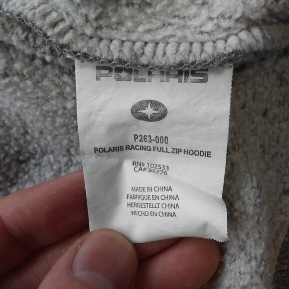 Polaris Mens Full Zip Racing Hoodie w/Logo Sponsor Branding Patches - Medium - Picture 9 of 11
